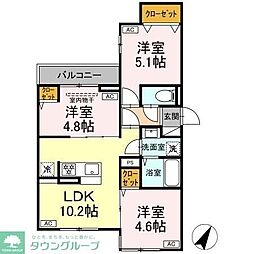 セレスティア白鷺II 3LDKの間取図画像