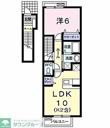 ラフレシール富士見 1LDKの間取図画像
