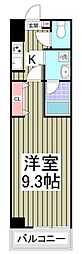 ドミール所沢5 1Kの間取図画像