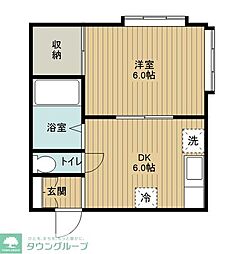 グリーンハイム 1DKの間取図画像