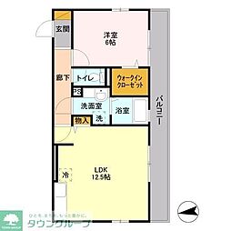 花水木I 1LDKの間取図画像