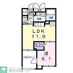 グレース 1LDKの間取図画像