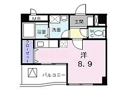 エスタシオン ワンルームの間取図画像