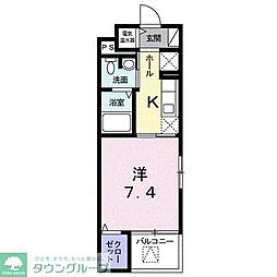 ミーティアー 1Kの間取図画像