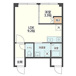 プラザ信開工大 3階1LDKの間取り