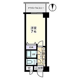 信開トピア足羽 1Kの間取図画像