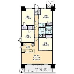 プレミア富山けやき通り 2階4LDKの間取り