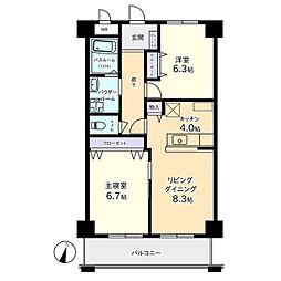 アパラザール高岡末広町 1階2LDKの間取り