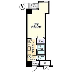 信開ドムス石倉 1Kの間取図画像