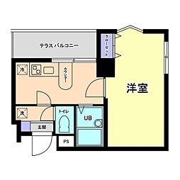 信開グラビス高岡 1DKの間取図画像
