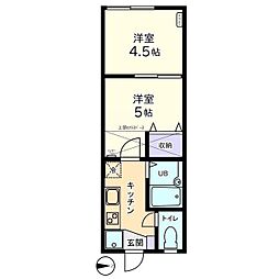 信開セルーラ吉島 2Kの間取図画像