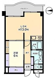 エスポワール神通 2LDKの間取図画像