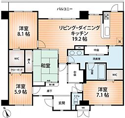 アパガーデンパレスなかしん 4LDKの間取図画像