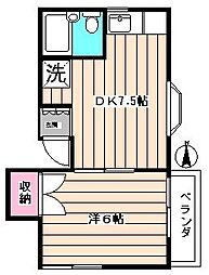 エスポワール阿佐ケ谷 1DKの間取図画像