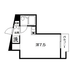コアクレスト阿佐ヶ谷 ワンルームの間取図画像