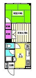 松原マンション 2Kの間取図画像