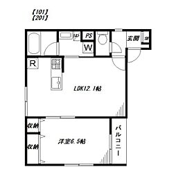 メゾン コンフォール M 1LDKの間取図画像