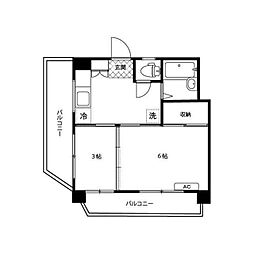 丸善高円寺ハイツ 2Kの間取図画像