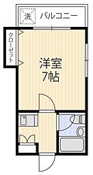 キャロル 1Kの間取図画像