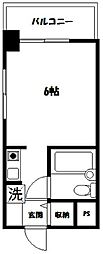 南阿佐ヶ谷シティハウス ワンルームの間取図画像