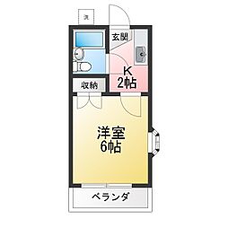 ハイツ小川 1Kの間取図画像