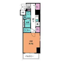 Claire Fontaine 西船橋 6階1Kの間取り