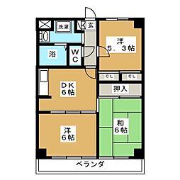 盛大パレス 3DKの間取図画像
