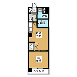 パークアクシス西船橋本郷町 1DKの間取図画像