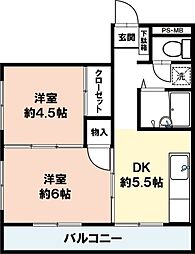 グランドメゾン本中山 2DKの間取図画像