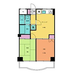 ハイブリッジソシア 2DKの間取図画像