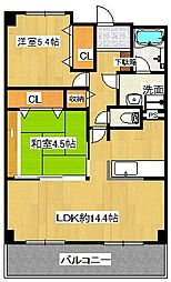 シャインコート 2LDKの間取図画像
