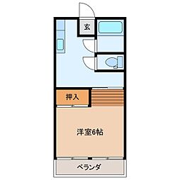 石山コーポ 1DKの間取図画像