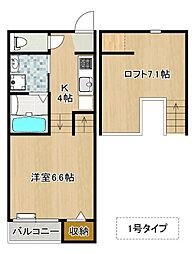 アストランチア 1Kの間取図画像
