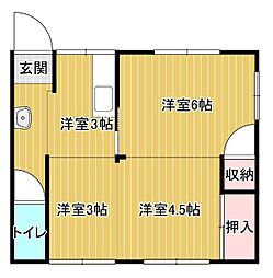大山ビル 3Kの間取図画像