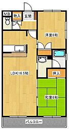 エコトピア秋根 2LDKの間取図画像