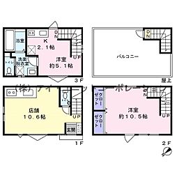 松戸市上本郷　中古戸建 2LDKの間取り
