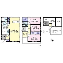 市川市市川南3丁目 中古戸建 3LDKの間取り