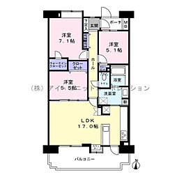フェアロージュ津田沼ポルタ館 3LDKの間取図画像
