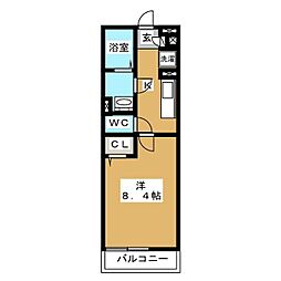 リブリ・南流山II 1階1Kの間取り