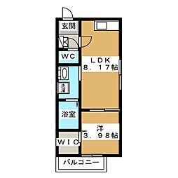 フェリーチェ馬橋 1階1LDKの間取り