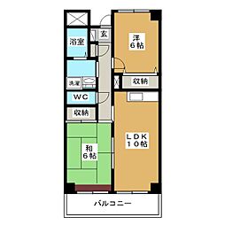 レジデンス新松戸 2LDKの間取図画像