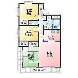 ハイシティ馬橋 3LDKの間取図画像