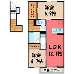 JR東北本線 宇都宮駅 バス17分 平松神社前下車 徒歩7分 2階/-