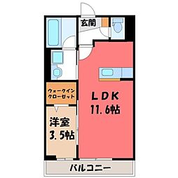 JR日光線 鶴田駅 バス6分 富士見小学校北口下車 徒歩11分