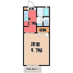 プレミールジュネス 1Kの間取図画像