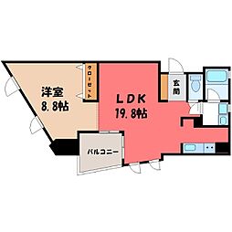 フェリシアス 1LDKの間取図画像