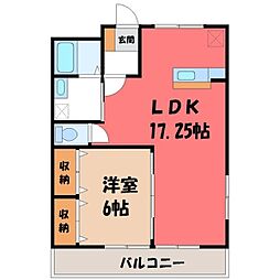 ハマノハイツ 1LDKの間取図画像