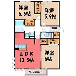 フェリオ 3LDKの間取図画像