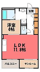スイートモダン東宿郷3丁目新築マンション 1LDKの間取図画像