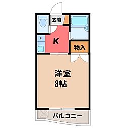 峰ヶ丘ハイツ 1Kの間取図画像